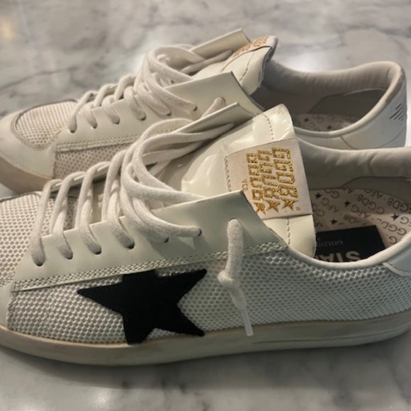 Golden Goose Stardan White and Black Sneakers